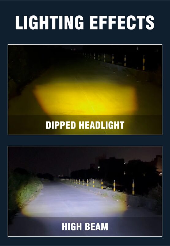 D-9 Motorcycle Led Light 12W+12W High Low Beam 9-80V H4 White Bulb Lamp Fisheye Style Positive and Negative Pole Control13