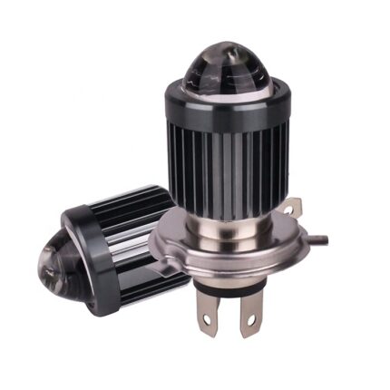 D-9 Motorcycle Led Light 12W+12W High Low Beam 9-80V H4 White Bulb Lamp Fisheye Style Positive and Negative Pole Control