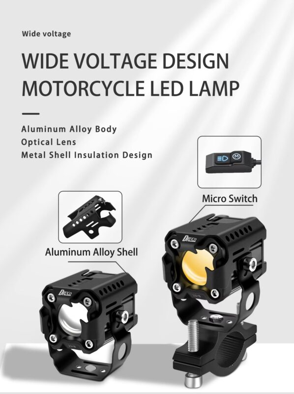 Hot Sale Competitive Cheaper Motorcycle Auxiliary Led 12V Spotlight High Beam and Low Beam White and Yellow 40W8