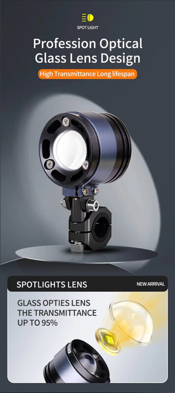 Hot Sale Factory Price L3 Led Spotlight for Motorcycle with Dual Color Light and Waterproof Function High and Low Beam 60W 12V18