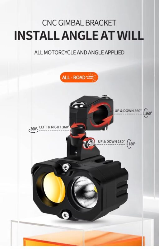 Hot Sale High Quality 150W High and Low Beam Motorcycle Spotlight for Scooter ADV Off-road Wide Range Yellow and White Light16