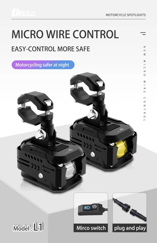 L1 90W Waterproof Electric Bicycle Fog Lamp 12-90V Aluminum Alloy Motorcycle LED Spotlight With Wire Switch High Low Beam13