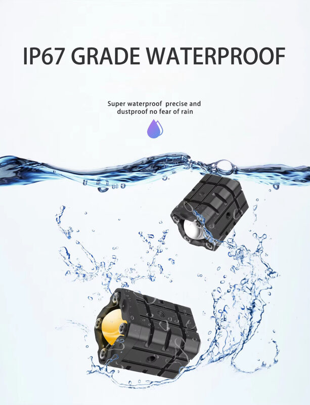 L4 100W Waterproof E-BIKE Fog Lamp 12-90V Aluminum Alloy Motorcycle LED Spotlight with Wire Switch High Low Beam Scooter12