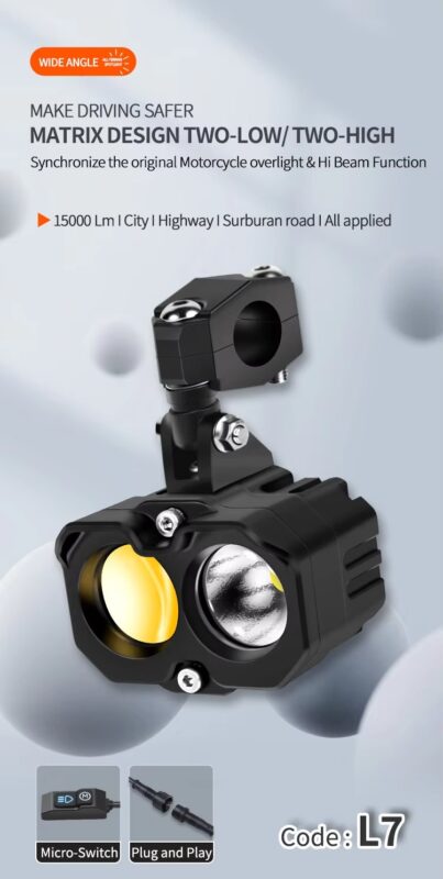 L7 50W-150W Waterproof IP67 Fog Lamp 12-24V Aluminum Alloy LED Spotlight Wire Switch High Low Beam14